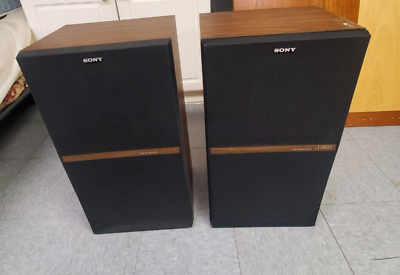 #ad Vintage Sony Floor Speaker SS U460 3 Way Tower Pair Mint Condition 60W side $120.00