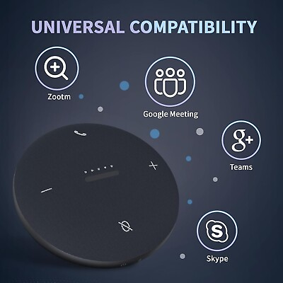 #ad Bluetooth Conference Speakerphone with 4 Mics 360° Voice Pickup NFC and USB C $14.99