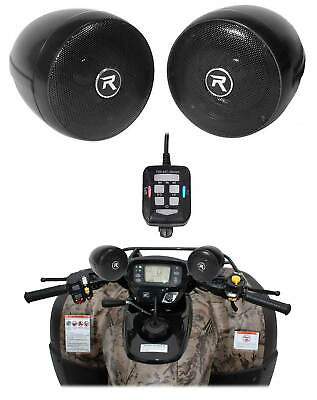 #ad Rockville Bluetooth ATV Audio System w Handlebar Speakers For Polaris Sportsman $89.95