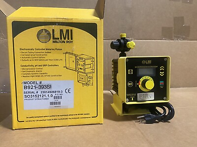 #ad LMI Chemical Metering Pump B921 393SI 2.5 GPH 100 psi PVDF PTFE External Control $1500.00