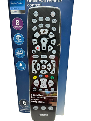 #ad Philips 8 Device elite Plus Backlit Universal Remote Control TV Streaming more $13.99