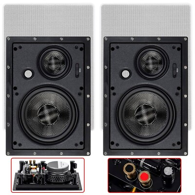 #ad Pair 3 Way In Wall Ceiling Stereo Audio Speaker 6.5quot; 160W Home Theater Cinema $250.77