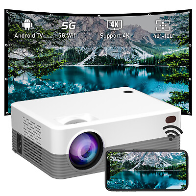 #ad 4K Mini Mobile Projector LED UHD Home Cinema Portable Wireless Theater Projector $72.99