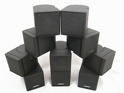 #ad 5x Near MINT Bose Acoustimass Jewel Cube Speakers Black $282.82