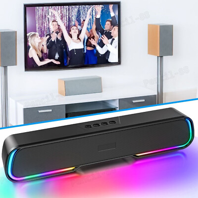 #ad Wireless Surround Sound Bar 4 Speaker System Bluetooth Subwoofer TV Home Theater $19.99
