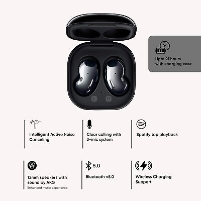 #ad SAMSUNG Galaxy Buds live Bluetooth TWS in Ear Earbuds 21H Playtime Black $105.99