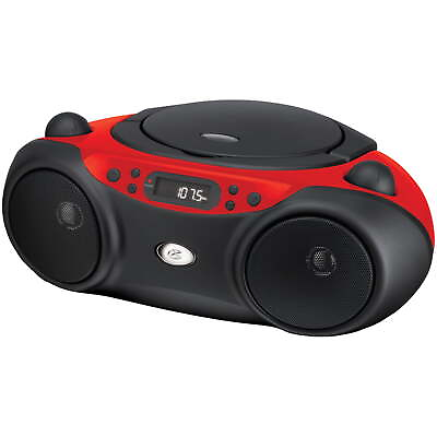 #ad GPX CD Boombox AM FM LED Display BC232R Red $29.99