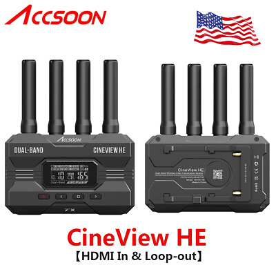 #ad US Accsoon CineView HE 2.4GHz5GHz 1200ft HDMI Wireless Video Transmission TXRX $469.00