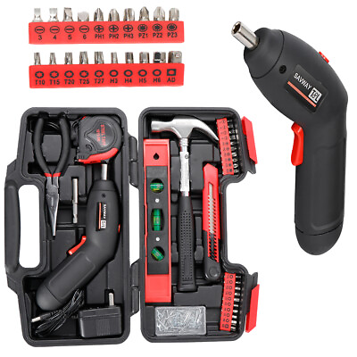 #ad 108 pcs Household Hand Tool Set With Home Tool Box Tool Kit with Drill For Women $35.99