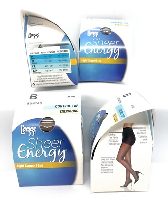 #ad L#x27;eggs Sheer Energy Control Top Medium Support Leg Pantyhose Choose Your $9.93