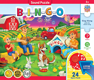 #ad Baby Fanatics Masterpieces 24 Piece Bingo Sing A Long Sound Floor Puzzle for Kid $27.73