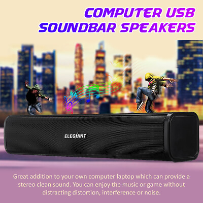 #ad Surround Sound Bar Speaker System USB Wired Subwoofer TV Home Theater PC NEW $18.99