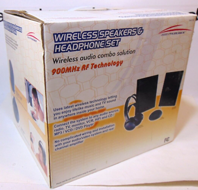 #ad Wireless Speaker System With Headphones Music Audio TV DVD CD MP3 VCR HiFi Radio $99.89