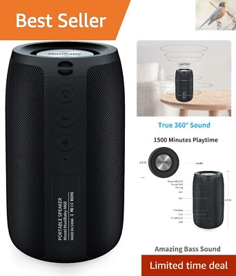 #ad Portable Bluetooth Speaker Waterproof Dual Pairing 1500 Mins Playtime $32.39