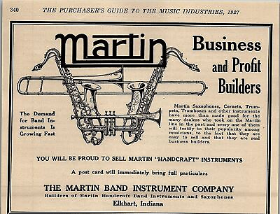 #ad 1927 MARTIN BAND INSTRUMENT COMPANY VINTAGE ADVERTISMENT 31 204 $14.24