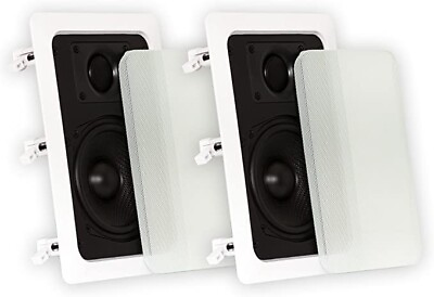 #ad Theater Solutions TS50W Flush Mount In Wall Speakers 2 Way Home Theater Pair $49.99