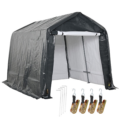 #ad Aoodor Outdoor Heavy Duty Storage Shelter Portable Shed Carport w Zipper Door $169.99