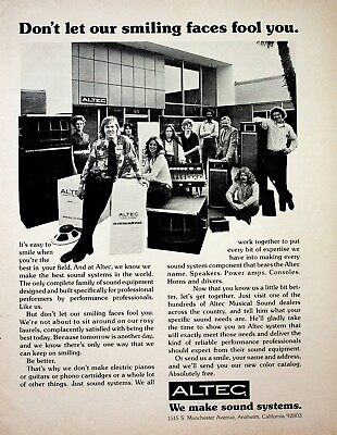 #ad 1974 Altec Sound Systems Vintage Print Advertisement $12.57