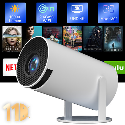 #ad Smart HD Projector Android 1080P Portable 5G WiFi Bluetooth Beamer Home HDMI USB $83.59