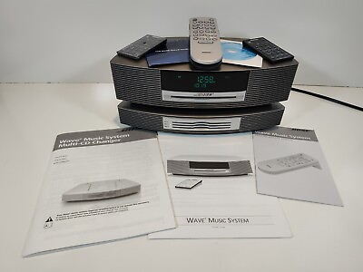 #ad Bose Wave Music System Radio w 3 Disc Multi CD Changer Extra Remotes All Manuals $499.90