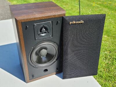 #ad 1 Single Vintage Polk Audio Monitor Series 4 Woodgrain Bookshelf Speaker $39.99