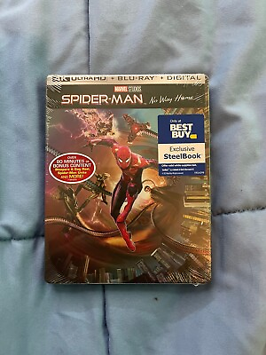 #ad Spider Man No Way Home 4K Ultra HD Blu Ray Exclusive Steelbook NEW SEALED ONHAND $99.99