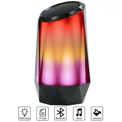 #ad Wireless Bluetooth Speaker Portable Crystal LED Colorful Light Clear Stereo Bass $9.95