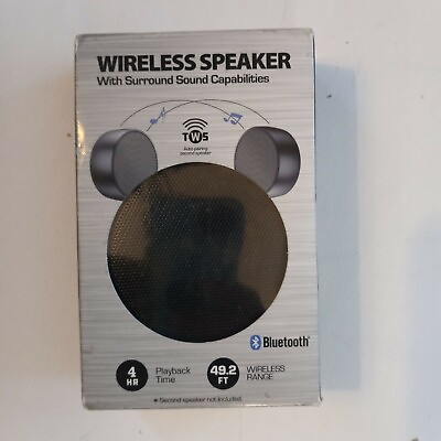 #ad 2 wireless speakers bluetooth surround sound capabilities $13.00