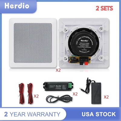 #ad Herdio 2Pairs 5.25quot; Bluetooth Ceiling Speakers Flush Mount in Wall Home Speakers $97.99