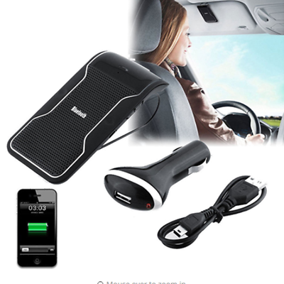 #ad Car Wireless Bluetooth Handsfree Speaker Cell Phone Sunshade Clip Phone Charger $21.75