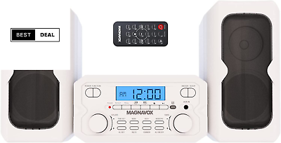 #ad #ad Home Stereo System with Bluetooth CD FM Radio Remote Shelf Audio Bookshelf White $59.40