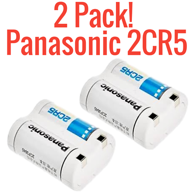 #ad 2 Pack Panasonic 6V 2CR5 Photo Lithium Battery White New DL45 KL2CR5 5032LC $6.99