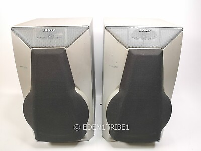 #ad Pair of Vintage 90s Sony Speakers Bookshelf SS F150 3 Way Bass Reflex Stereo $165.34