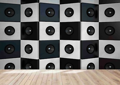 #ad 3D Black White Sound Wallpaper Wall Mural Removable Self adhesive Sticker9213 AU $269.99