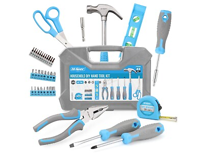 #ad Hi Spec 42pc Household DIY Basic Tool Kit Set for Home Office and College Dorm $26.99