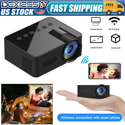 #ad 1080P HD Movie Projector Portable Phone Projector Home Theater Mini Projector $31.59