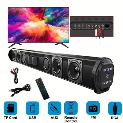 #ad #ad 20W Wireless TV Sound Bar with Subwoofer for Home Cinema and Computer Speaker $46.99