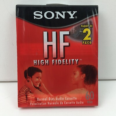 #ad Sony Set of 2 High Fidelity 60 Minutes Normal Bias Audio Cassette Music Voice $14.99