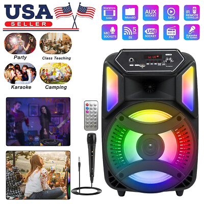 #ad 1000W Portable Bluetooth Speaker Party 8 inch Stereo Sound System FM Remote AUX $34.99