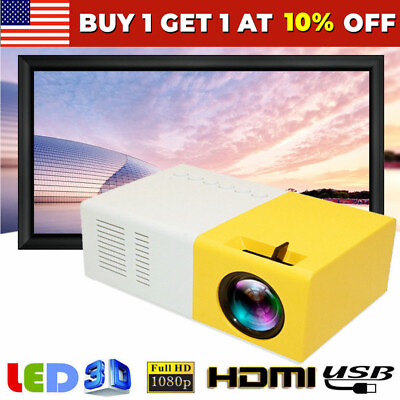 #ad Portable Projector 1080P HD Mini Home Cinema Movie Theater Projector Multimedia $58.19