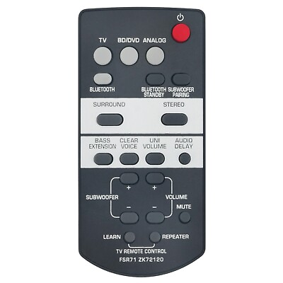#ad FSR71 ZK72120 Replace Remote Control Fit for Yamaha Sound Bar YAS 203 YAS Q203 $8.99