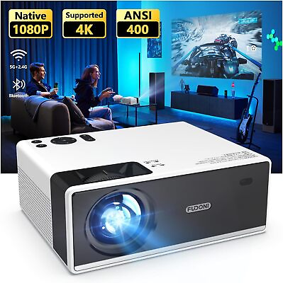 #ad 15000 Lumens 4K 1080P Projector 5G WiFi Bluetooth Mini LED Home Theater Cinema $209.99