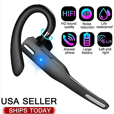 #ad Bluetooth 5.0 Earpiece Wireless Headset Noise Cancelling Earbuds Driving Trucker $12.97