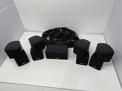 #ad Bose Jewel Cube Speaker Black for Lifestyle Systems Set of 5 w Cables Wires $297.50