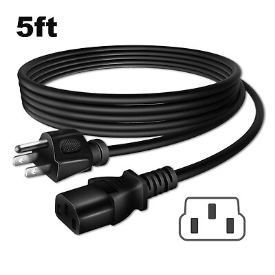 #ad 5ft UL AC Power Cord For QFX SBX 410202 Wireless TOWER THEATER SPEAKER SYSTEM $8.90