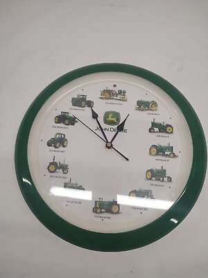 #ad John Deere Wall Clock keeps time but no tractor sound broken $14.99