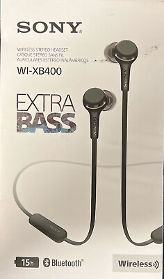 #ad Official Sony Wireless Stereo Extra Bass Earphone WI XB400 Black $84.99