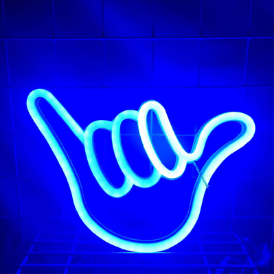 #ad Gesture 6 Blue TV Bar Beer Club Decoration Bedroom LED Neon Light Sign 9quot;x9quot; B5 $25.99