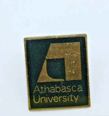 #ad Athabasca University Alberta Canada Logo Collectible Pin Pinback Button Vintage C $17.99