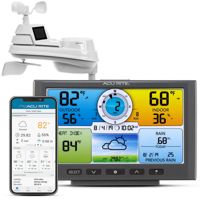 #ad 5 in 1 Wireless Home Weather Station for Indoor Outdoor 01529M Sale $142.99